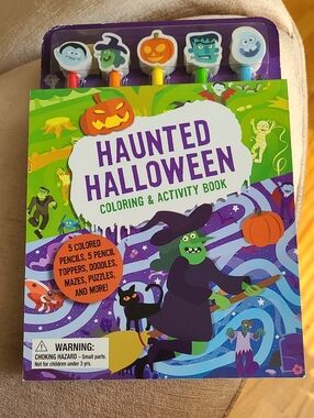Haunted Halloween Coloring & Activity Book with Purple Accents
